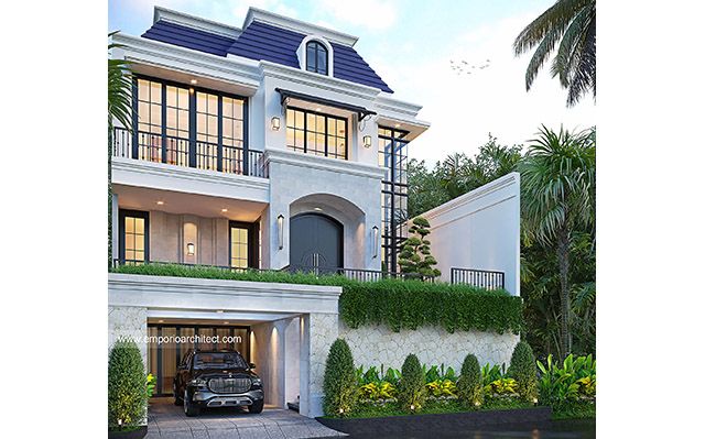 Desain Rumah Mediteran Klasik 3 Lantai Ibu VT 1656 di  Surabaya