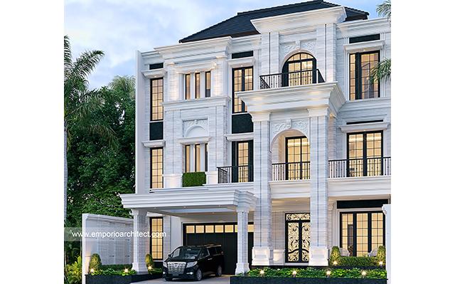 Desain Rumah Klasik 3 Lantai Bapak AE 2037 di  PIK, Jakarta Utara
