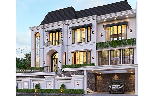 Desain Rumah Klasik 3 Lantai Ibu MRI 1341 di  Jakarta