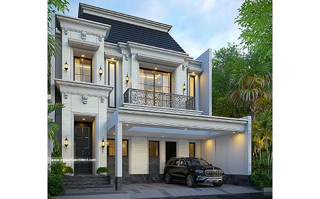 Desain Rumah Klasik 3 Lantai Bapak RZI 2141 di  Jakarta Barat