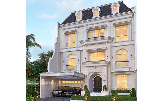 Desain Rumah Klasik 3 Lantai Ibu YTA 1351 di  Jakarta Utara
