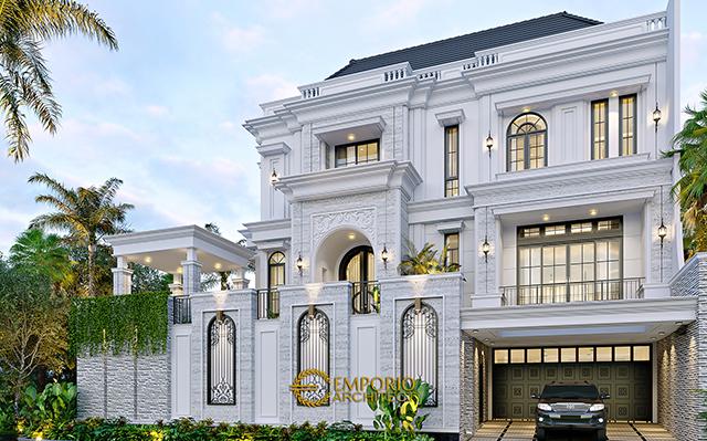Desain Rumah Klasik 3 Lantai Bapak Judi di  Jakarta Utara