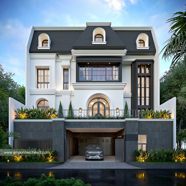 Desain Rumah Mediteran Klasik 4 Lantai Ibu MN 1618 di  Jakarta Selatan