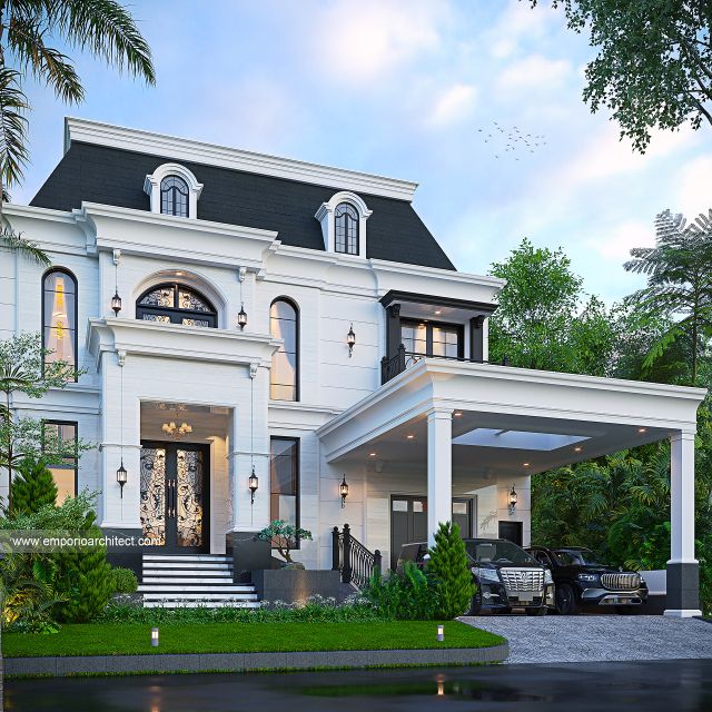 Desain Rumah Mediteran Klasik 2 Lantai Ibu MRR 2171 di  Bandung