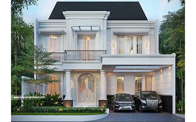 Desain Rumah Klasik Modern 2 Lantai Ibu YS 2166 di  Bekasi