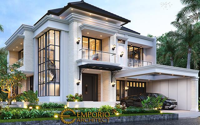 Desain Rumah Klasik Modern 2 Lantai Ibu Naomi di  Alam Sutera, Tangerang