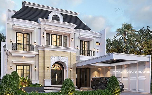 Desain Rumah Klasik Modern 2.5 Lantai Ibu LYL 1187 di  Batam
