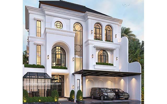 Desain Rumah Klasik Mediteran 3 Lantai Ibu Adiezty Fersa dan Bapak Gilang Dirga II 1402 di  Jakarta