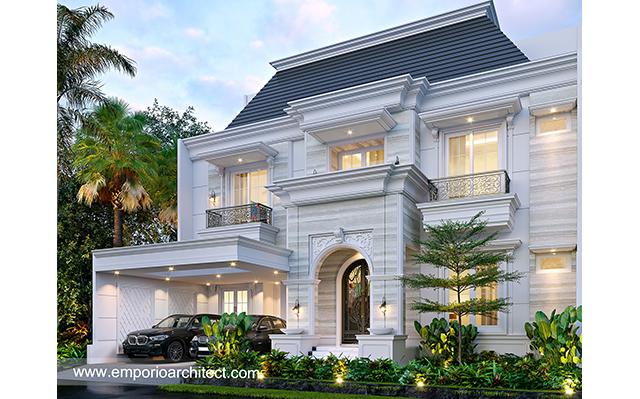 Desain Rumah Klasik Modern 3 Lantai Mr. AT 1191 di  Bekasi, Jawa Barat