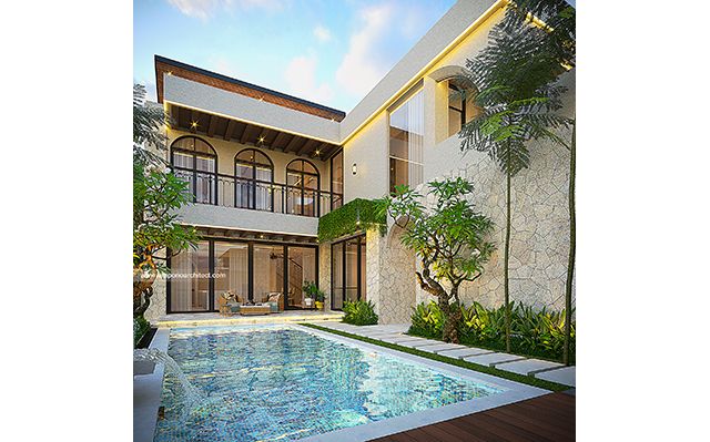 Mrs. A 1862 Mediterranean House 2 Floors Design - Tangerang