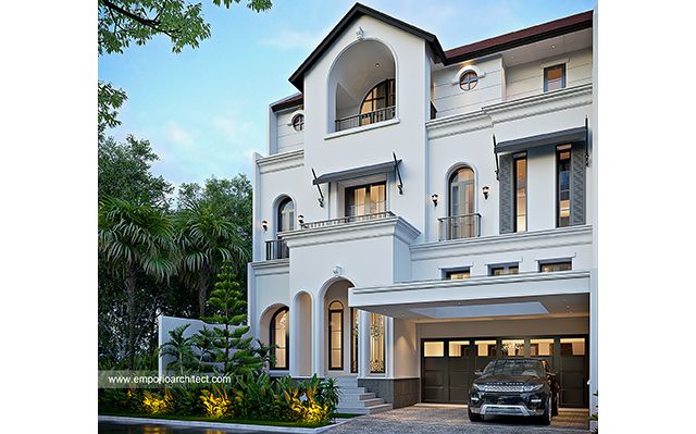 Desain Rumah Mediteran 3 Lantai Bapak RN 2085 di  Jakarta Selatan