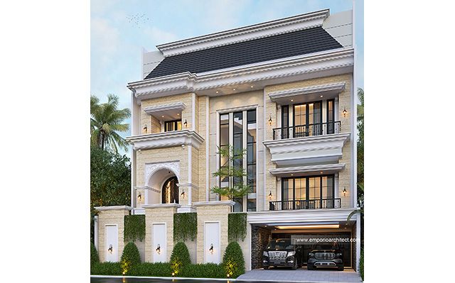Desain Rumah Mediteran 3.5 Lantai Bapak FDY di  Jakarta Barat