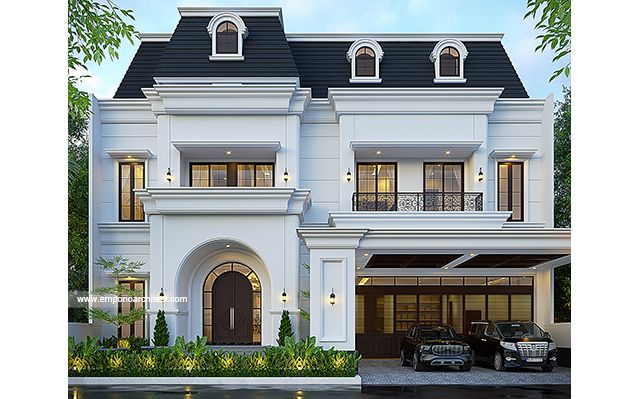 Desain Rumah Mediteran Klasik 3 Lantai Bapak GNW 1919 di  PIK 2, Tangerang