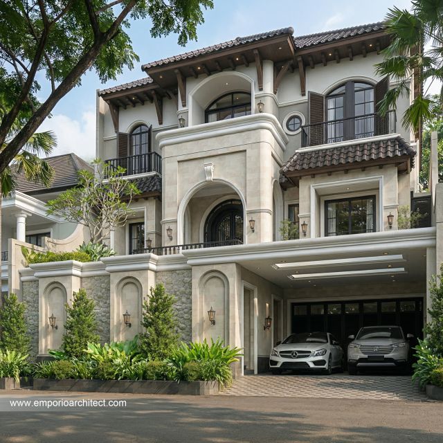 Mr. BR 2341 Mediterranean Classic House 3 Floors Design - Bintaro, Jakarta Selatan