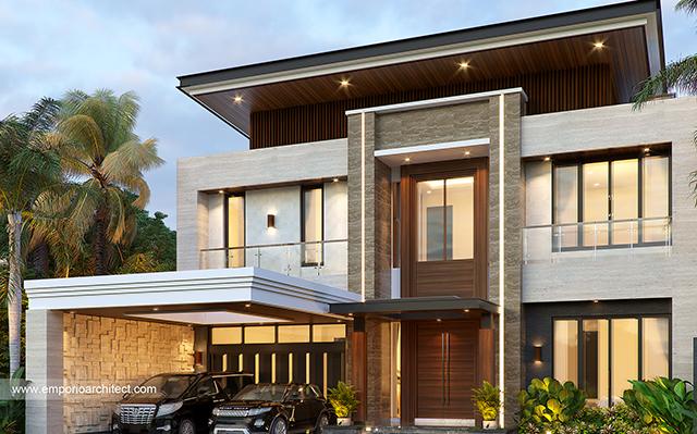 Desain Rumah Modern 1.5 Lantai Mr. R di  Surabaya
