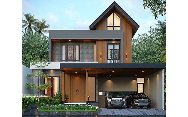 Desain Rumah Modern 2 Lantai Bapak IRW 2120 di  Depok