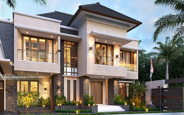 Desain Rumah Modern 2 Lantai Ibu Rizky Kusumawaty Ferdinand di  Palembang