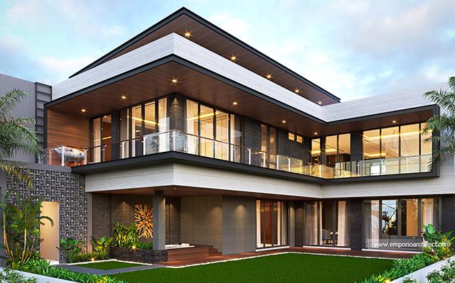 Desain Rumah Modern 2 Lantai Ibu Natasha di  Bekasi