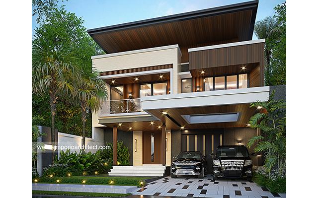 Desain Rumah Modern 2 Lantai Bapak IGM 1498 di  Palembang