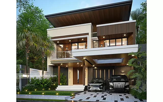 Desain Rumah Modern 2 Lantai Bapak IGM 1498 di  Palembang