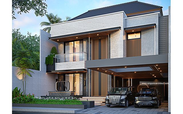 Desain Rumah Modern 2 Lantai Bapak J dan Ibu N 2091 di  Sentul, Bogor