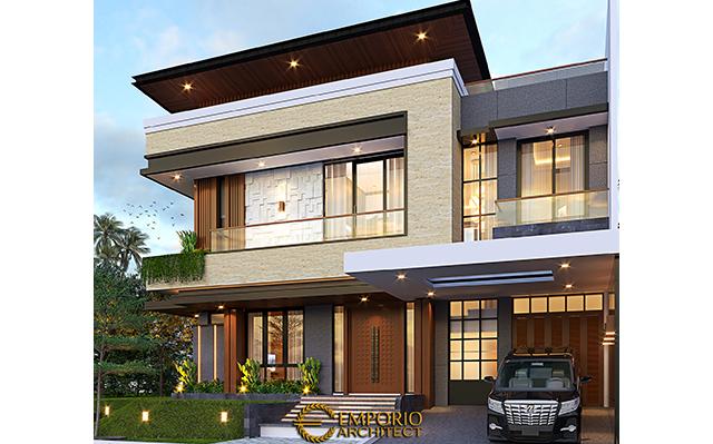 Desain Rumah Modern 2 Lantai Ibu IDH 1234 di  BSD, Tangerang Selatan, Banten