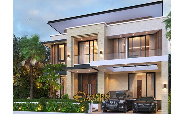 Desain Rumah Modern 2 Lantai Bapak YYM 1047 di  BSD, Tangerang Selatan, Banten