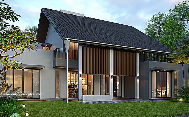 Desain Rumah Modern 2 Lantai Ibu EI 2153 di  BSD, Tangerang Selatan