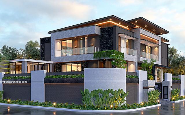 Desain Rumah Modern 2.5 Lantai Ibu Felicia di  Bogor