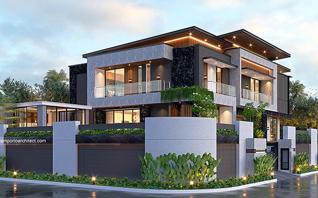 Desain Rumah Modern 2.5 Lantai Ibu FLC 1311 di  Bogor