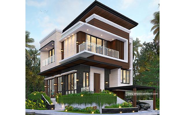 Desain Rumah Modern 2.5 Lantai Ibu Youla di  Makassar