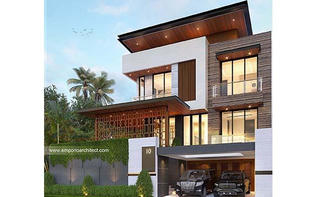 Desain Rumah Modern 2.5 Lantai Bapak Hendra Utama di  Jakarta