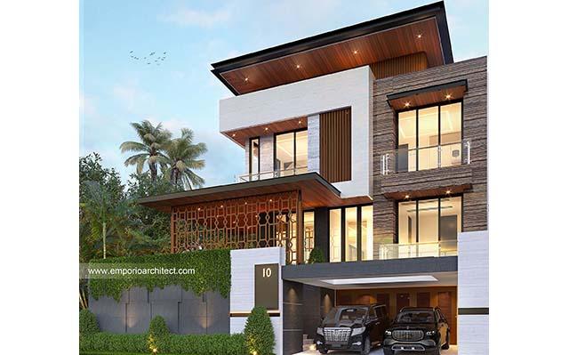 Desain Rumah Modern 2.5 Lantai Bapak HDU 1389 di  Jakarta