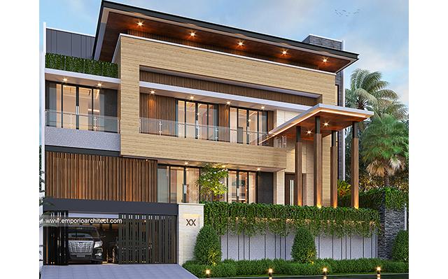Desain Rumah Modern 2.5 Lantai Bapak SYF di  Jakarta Timur