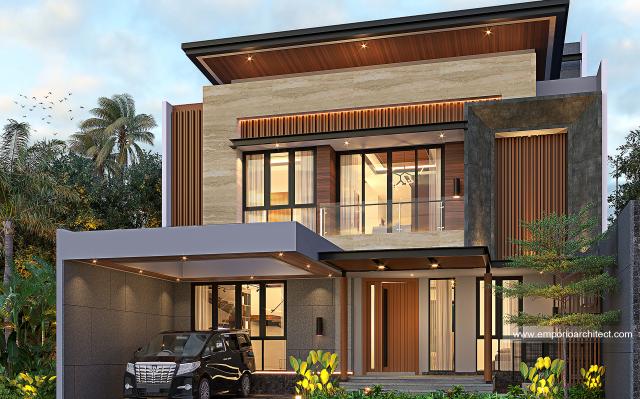 Desain Rumah Modern 2.5 Lantai Bapak Jongki di  Jakarta