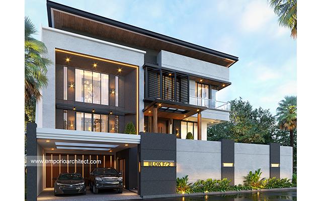 Desain Rumah Modern Industrial 3 Lantai Bapak Ben di  Jakarta