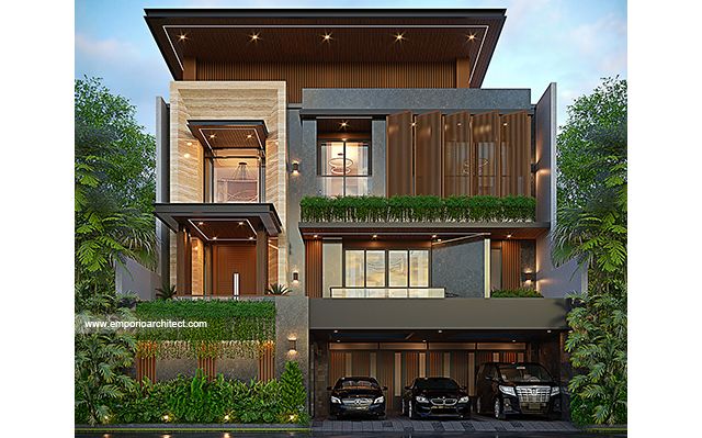 Desain Rumah Modern 3 Lantai Ibu ISR II 2151 di  Makassar