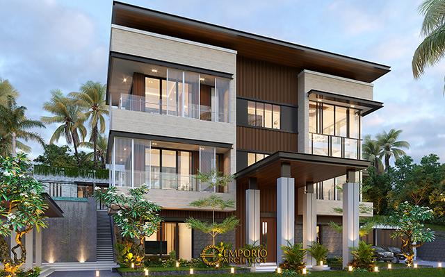Desain Rumah Modern 3 Lantai Bapak Rusdi di  Padang, Sumatera Barat