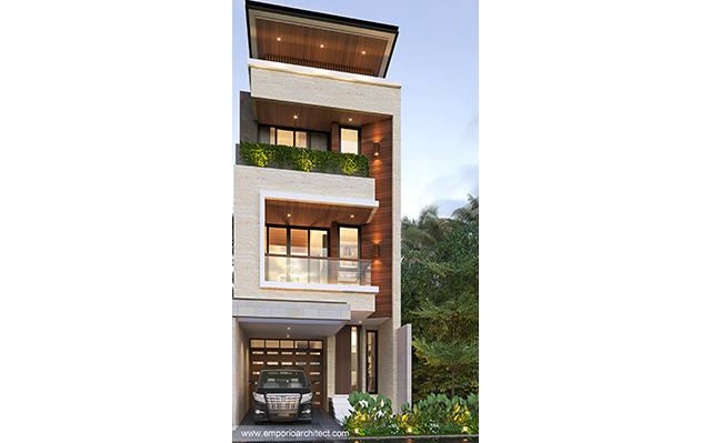Desain Rumah Modern 3 Lantai Bapak Andrianus di  Jakarta