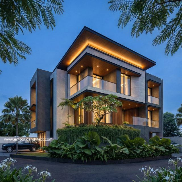 Desain Rumah Modern 3 Lantai Bapak ALV 1318 di  Tangerang