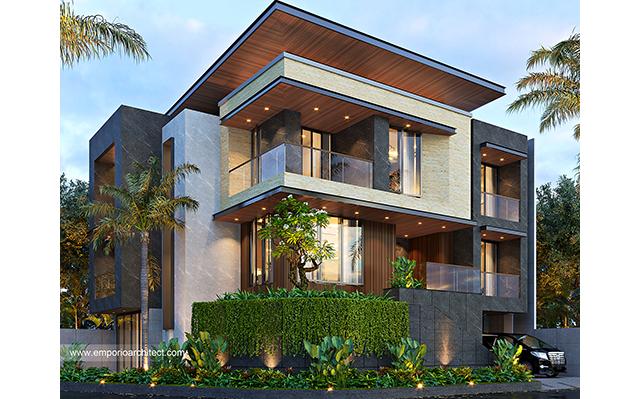 Desain Rumah Modern 3 Lantai Bapak ALV 1318 di  Tangerang