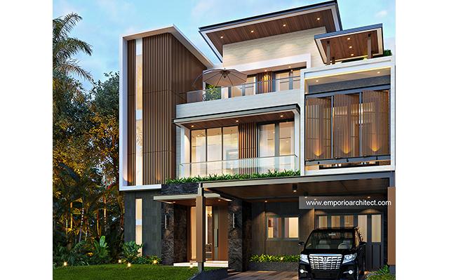 Desain Rumah Modern 3 Lantai Bapak Welly di  Balikpapan