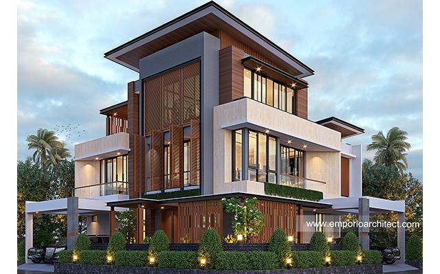 Desain Rumah Modern 3 Lantai Ibu Livia di  Alam Sutera Palmyra, Tangerang Selatan