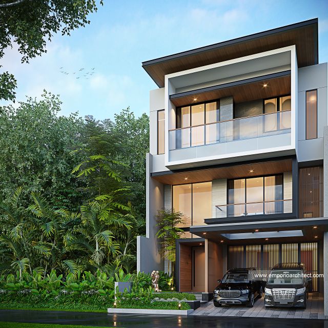 Desain Rumah Modern 3 Lantai Bapak DJN di  PIK 2, Tangerang