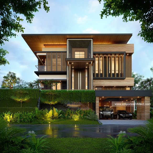 Desain Rumah Modern 3 Lantai Ibu DB di  Samarinda