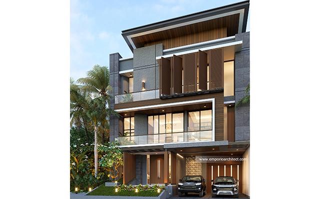 Desain Rumah Modern 3 Lantai Ibu Geya di  Bintaro, Jakarta Selatan