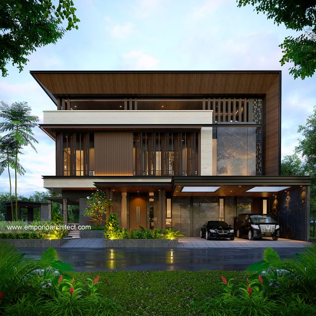 Desain Rumah Modern 3 Lantai Bapak EFN di  Cibubur, Jakarta Timur