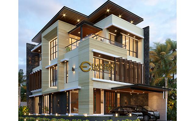 Desain Rumah Modern 3 Lantai Ibu Aurelia di  Tangerang