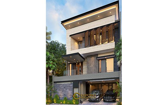 Desain Rumah Modern 3 Lantai Bapak ATN 1236 di  Jakarta