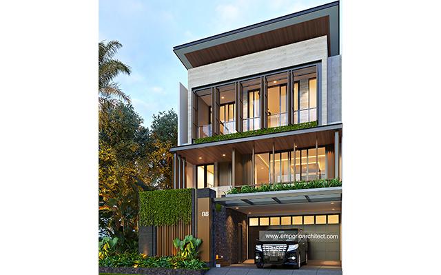 Desain Rumah Modern 3 Lantai Bapak William di  Jakarta Barat